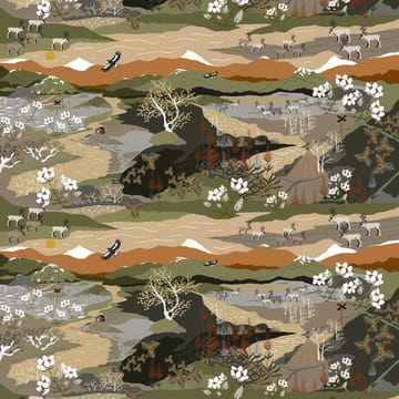 Tissu Fjällvandring  - Vert-rost - Arvidssons Textil
