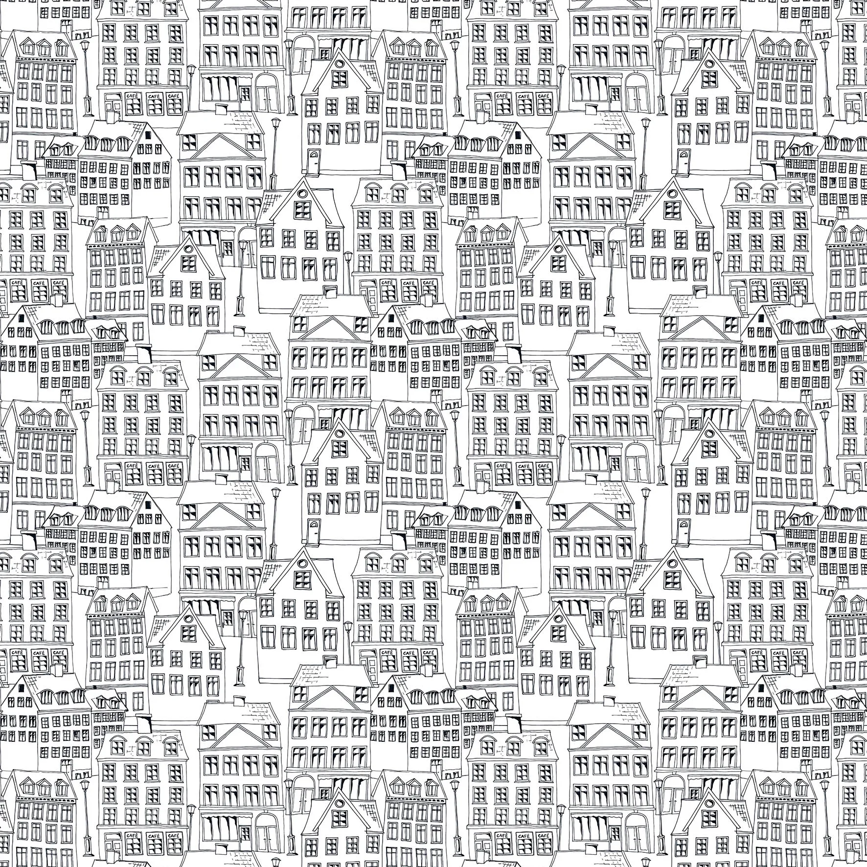 Tissu Gamlastan, Noir-blanc Arvidssons Textil