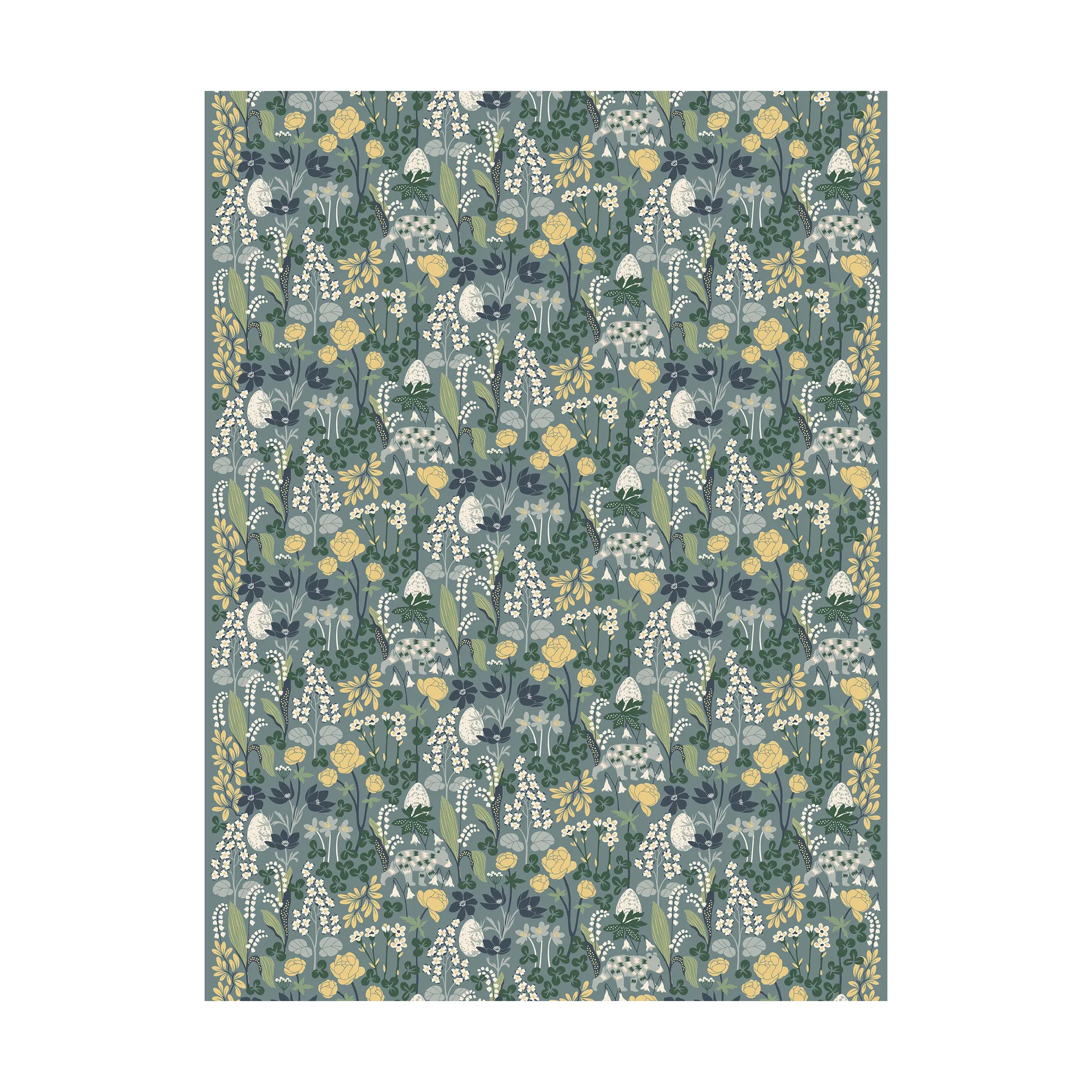 Tissu Här sover ingen björn, Turquoise Arvidssons Textil