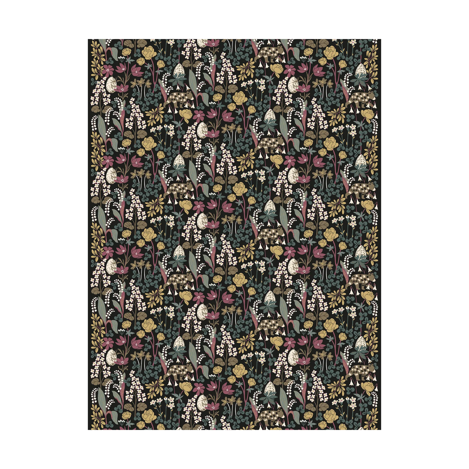 Tissu Här sover ingen björn, Vert foncé Arvidssons Textil