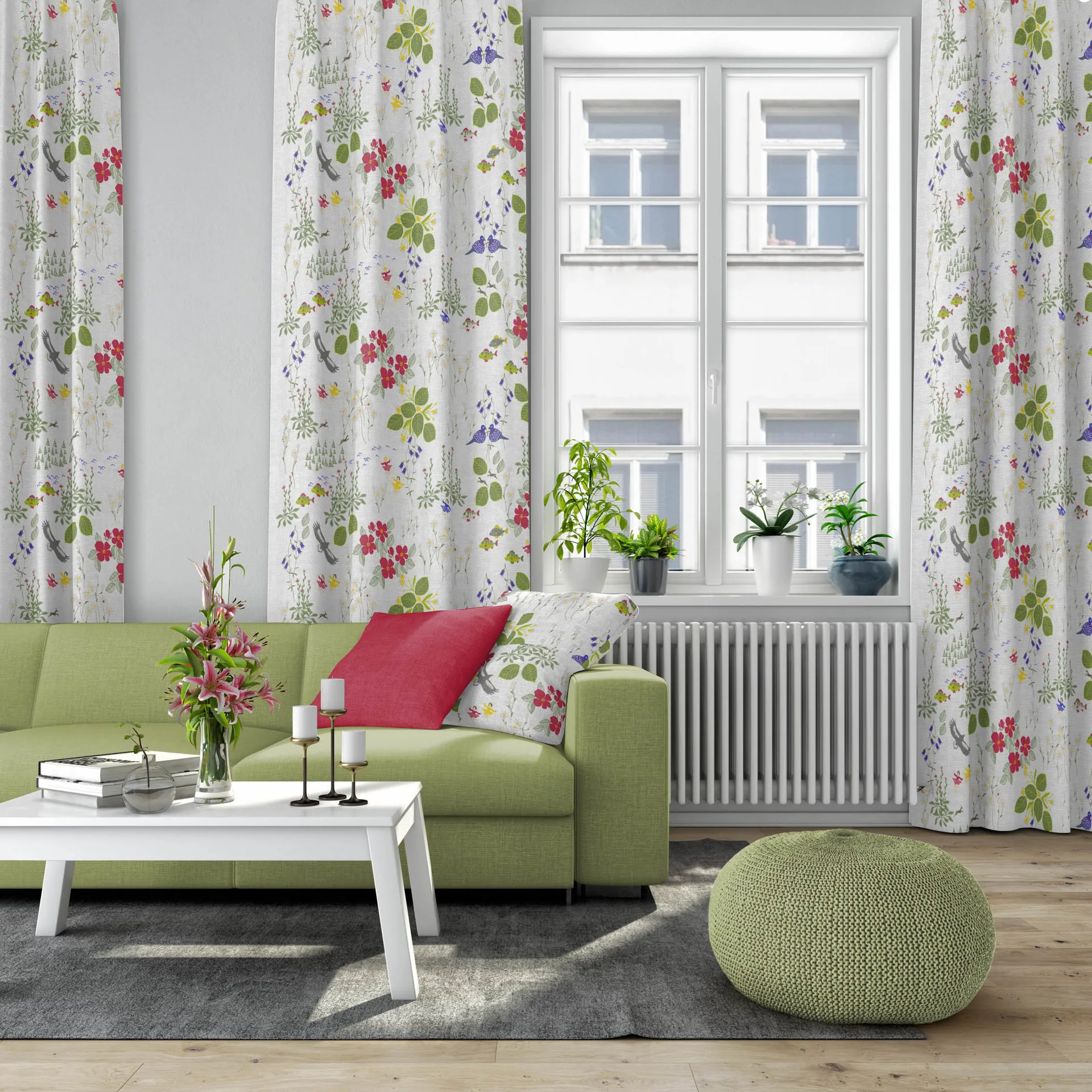 Tissu Himlajorden, blanc Arvidssons Textil