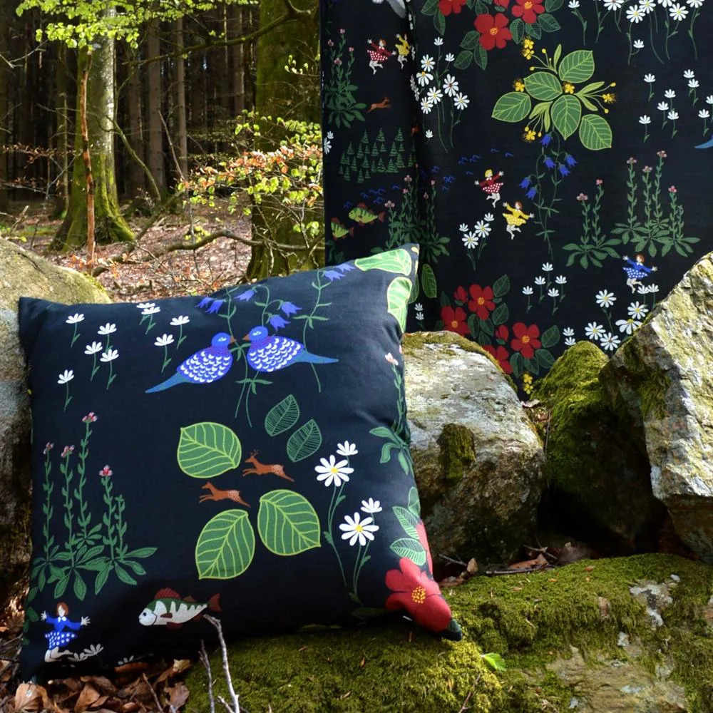 Tissu Himlajorden, noir Arvidssons Textil