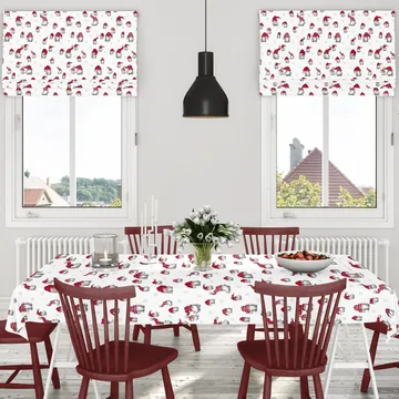 Tissu Julian - Blanc cassé-rouge - Arvidssons Textil