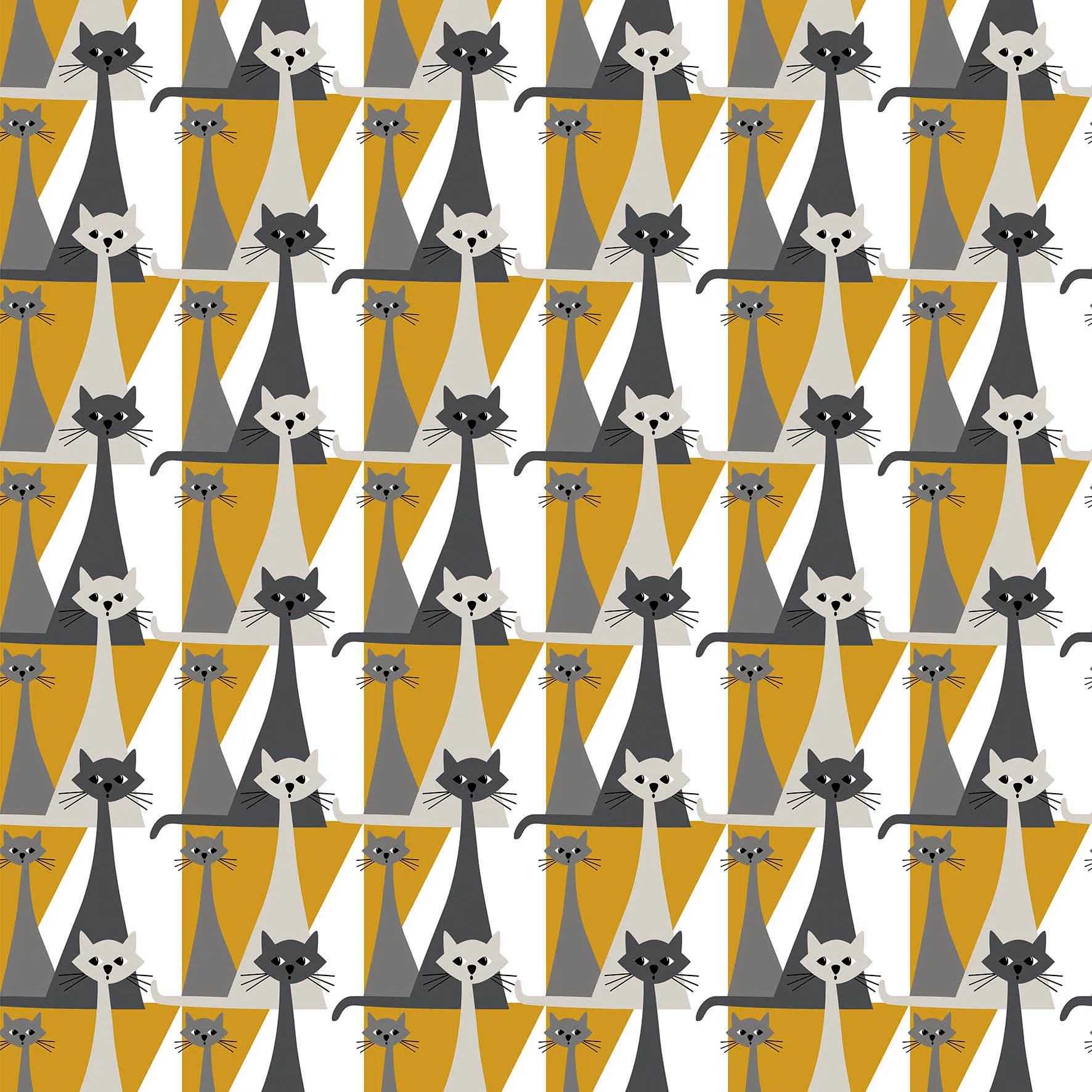 Tissu Kitty, Jaune Arvidssons Textil