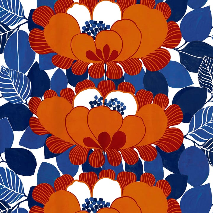 Tissu Leia, Rouge rouille-bleu Arvidssons Textil