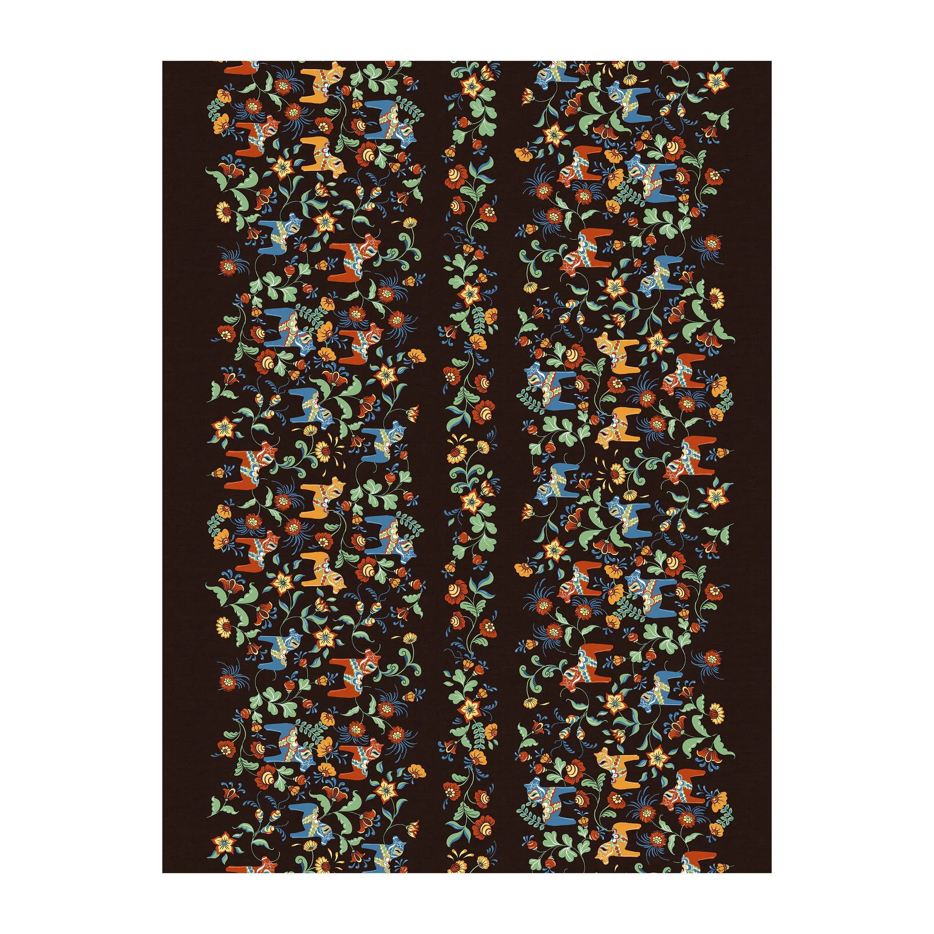 Tissu Leksand Bård, Noir Arvidssons Textil