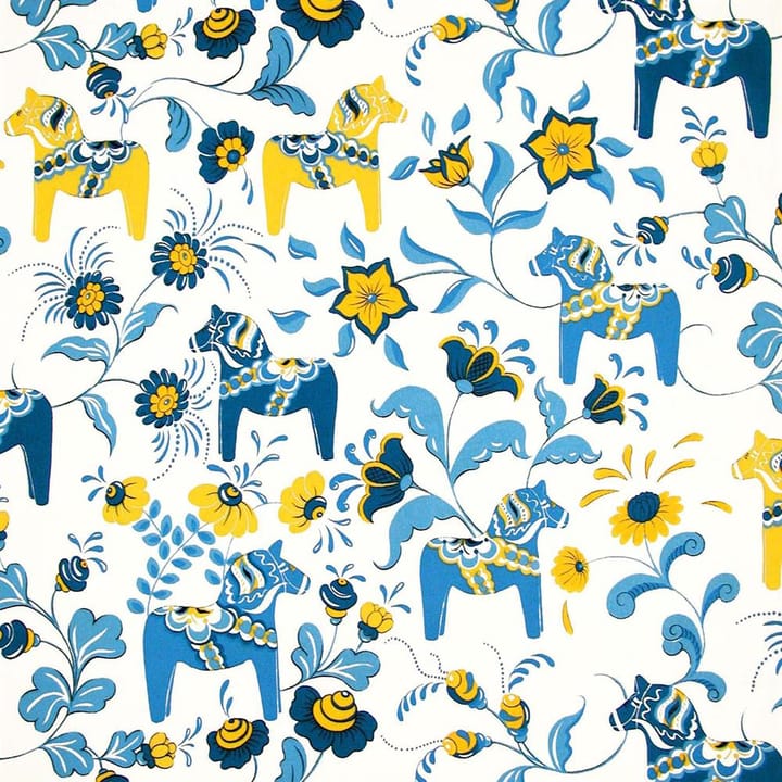 Tissu Leksand - bleu-jaune - Arvidssons Textil