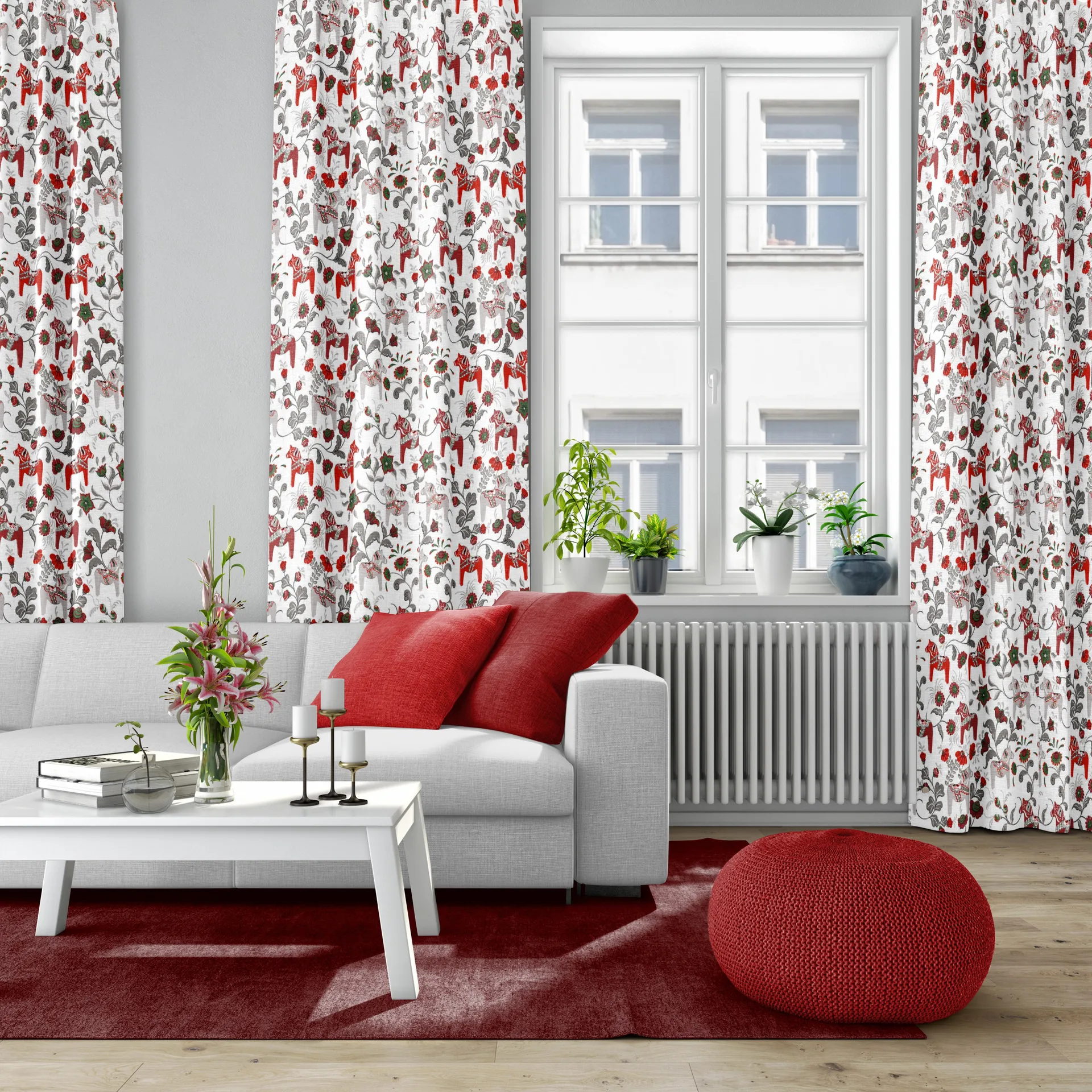 Tissu Leksand, Vin rouge Arvidssons Textil