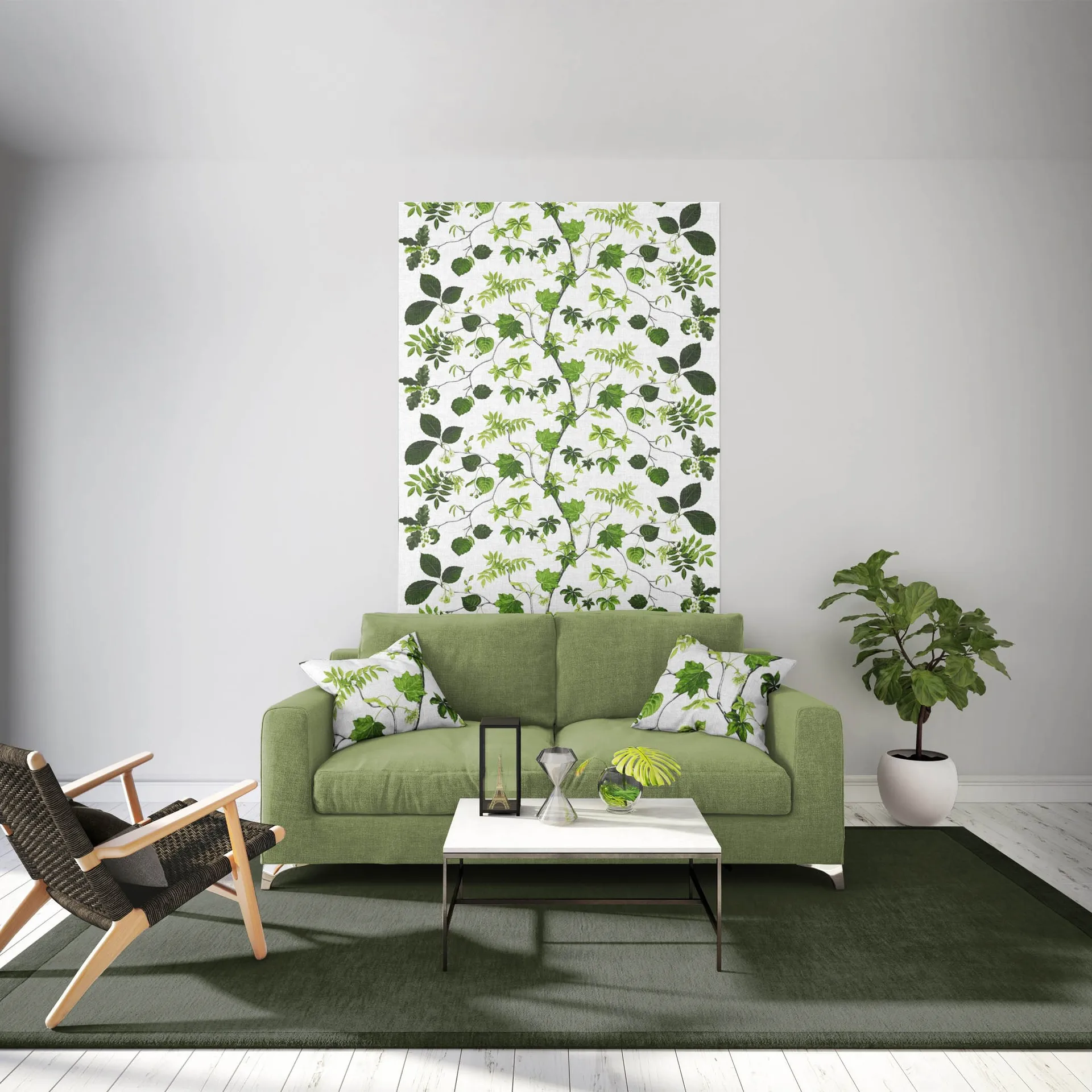 Tissu Liv, vert Arvidssons Textil