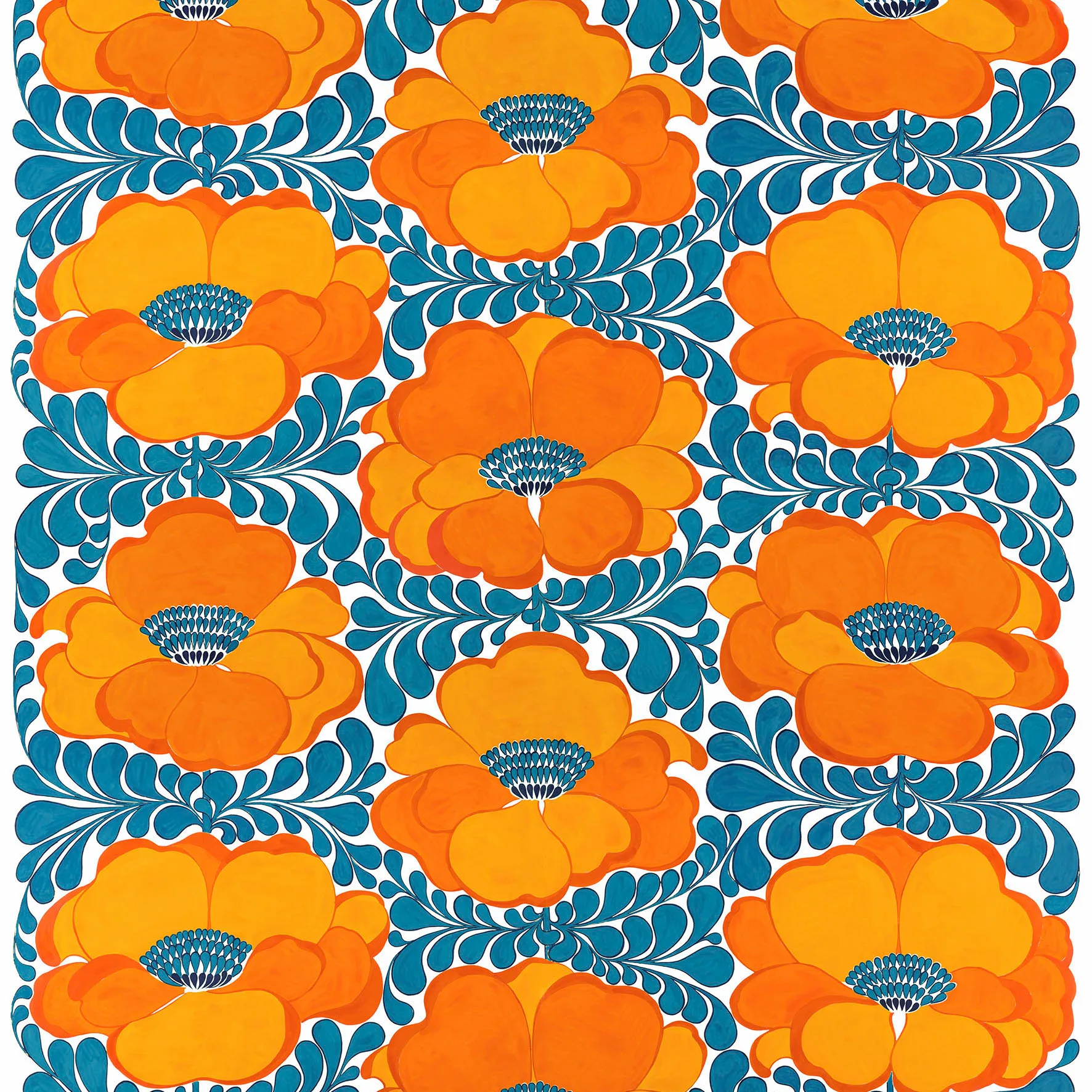 Tissu Love, Bleu-orange Arvidssons Textil