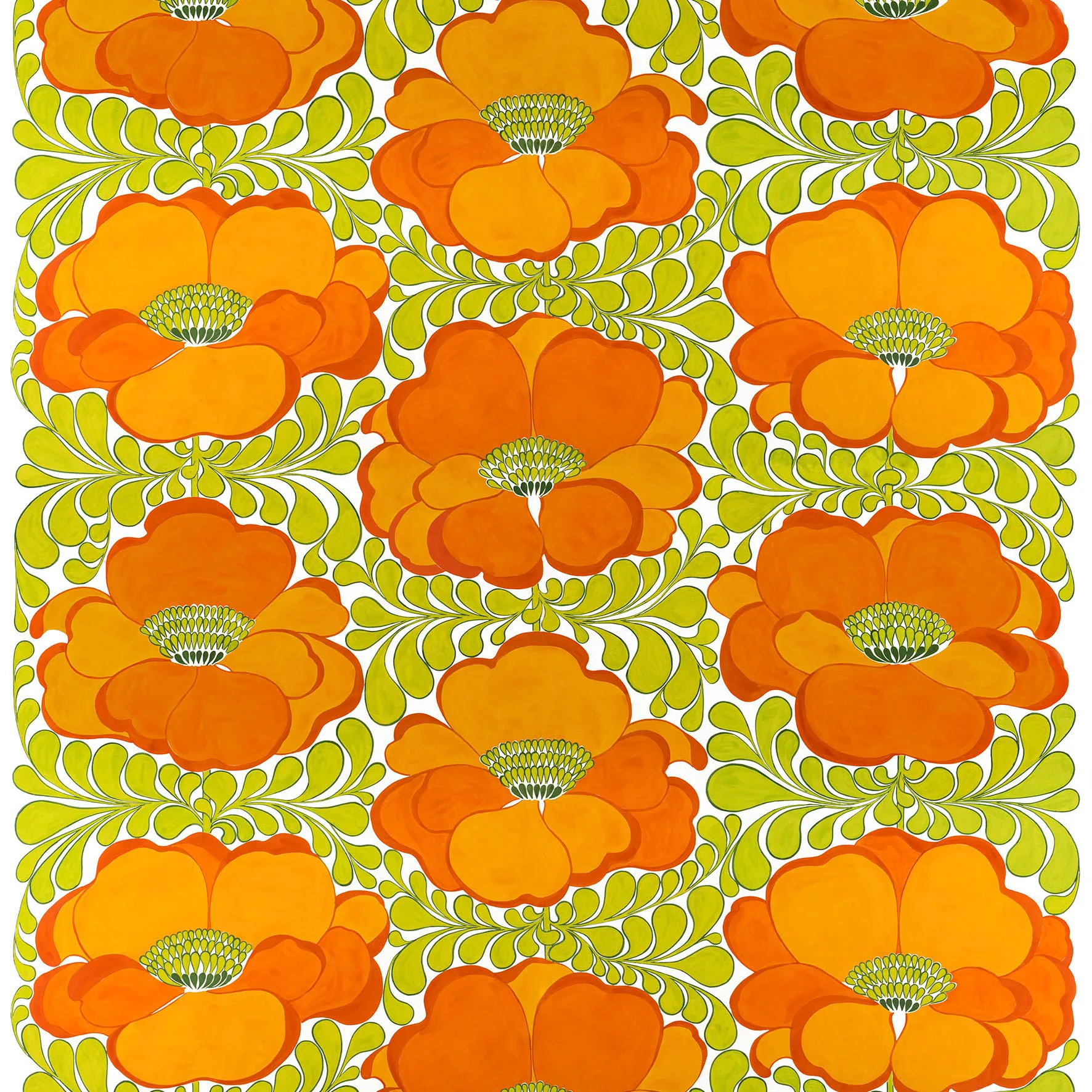 Tissu Love, Vert-orange Arvidssons Textil