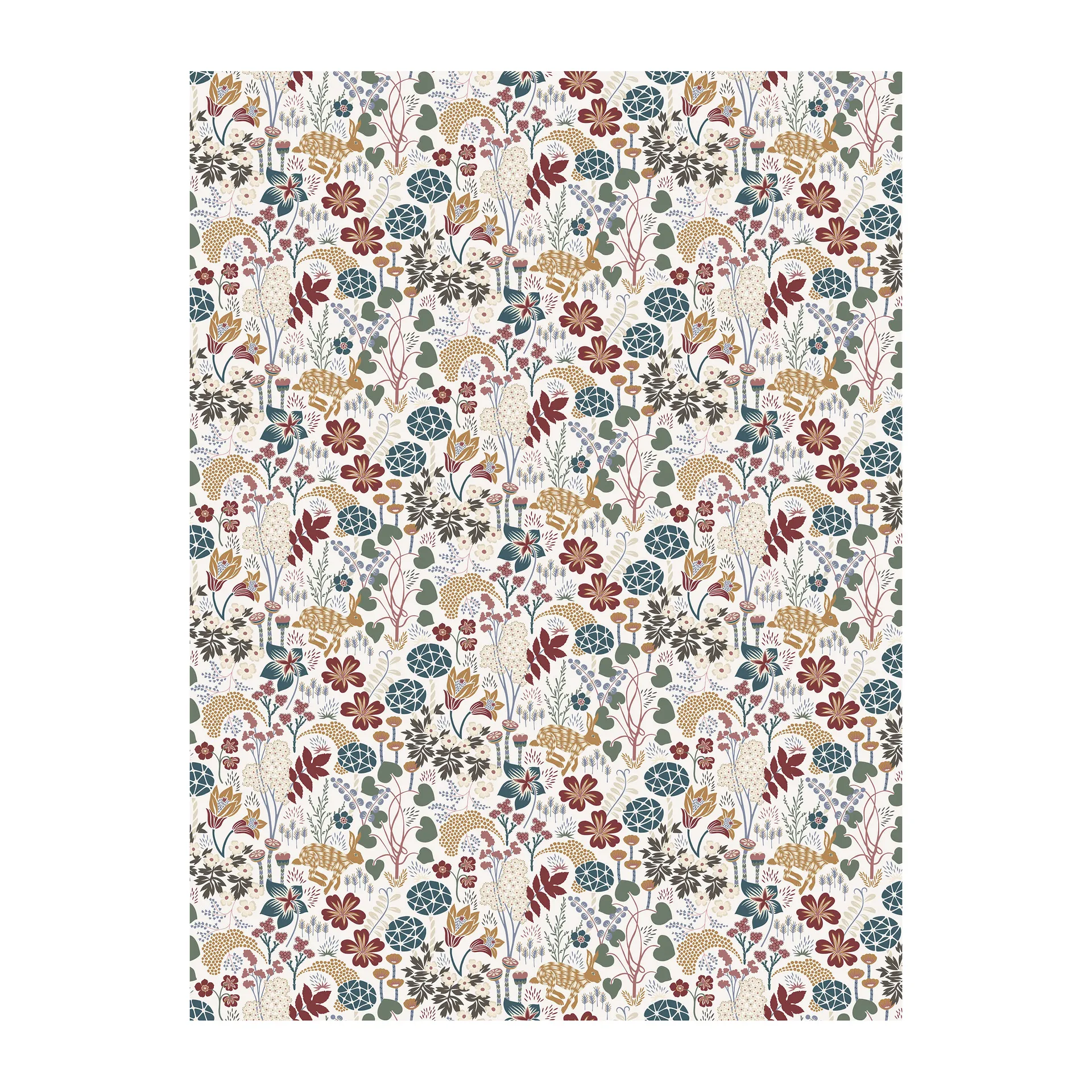 Tissu Lyckeflyckt, Rouille-marron Arvidssons Textil