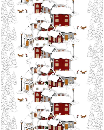 Tissu Mikkel - Blanc cassé-gris-rouge - Arvidssons Textil