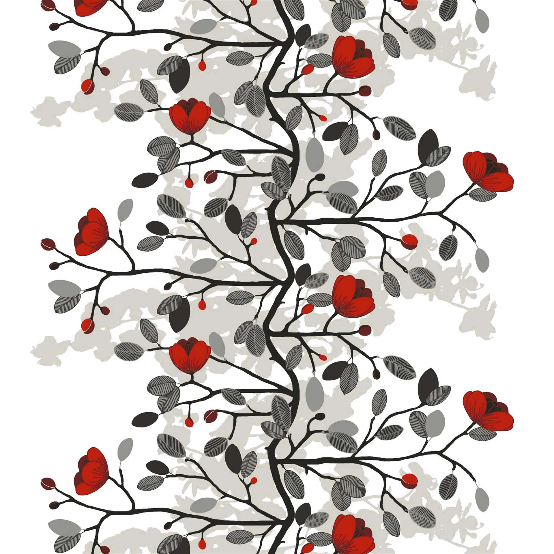 Tissu Ofelia, rouge-marron Arvidssons Textil