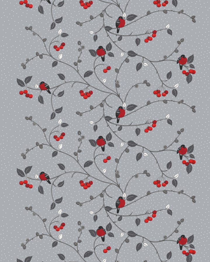 Tissu Paradisäpplen - Gris-rouge - Arvidssons Textil