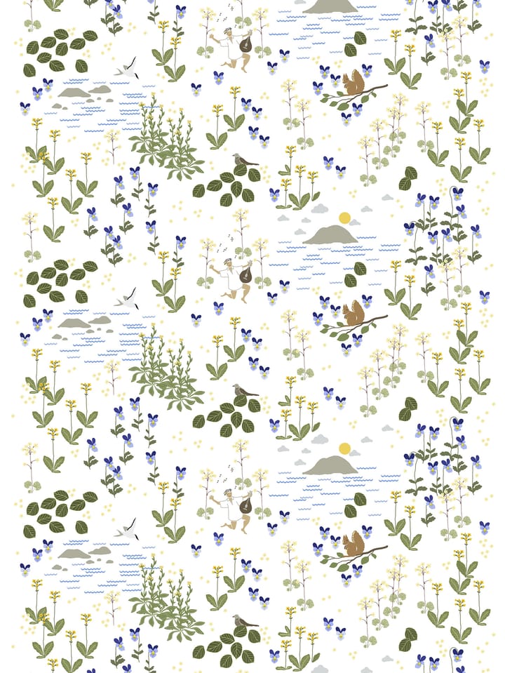 Tissu Rönnerdahl - Blanc cassé-vert - Arvidssons Textil