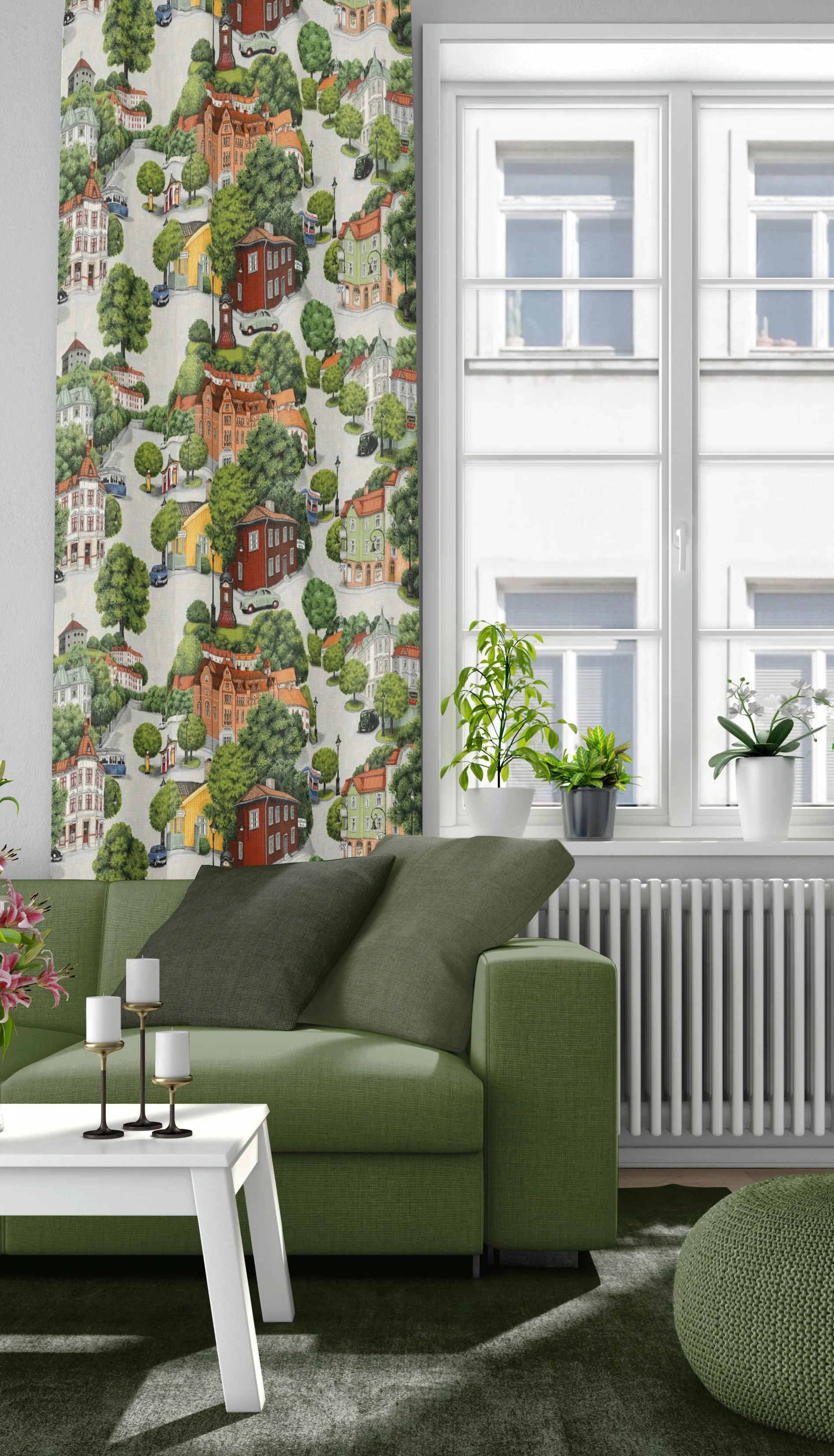 Tissu Sommarstad, Vert Arvidssons Textil