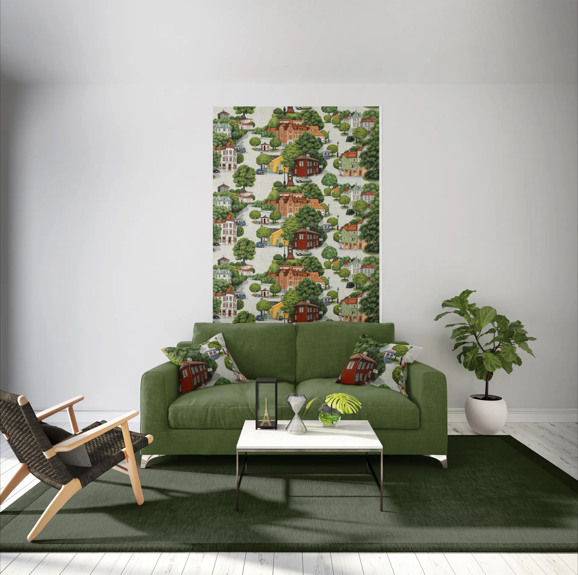 Tissu Sommarstad, Vert Arvidssons Textil