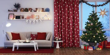 Tissu Stjärnglans - Rouge - Arvidssons Textil