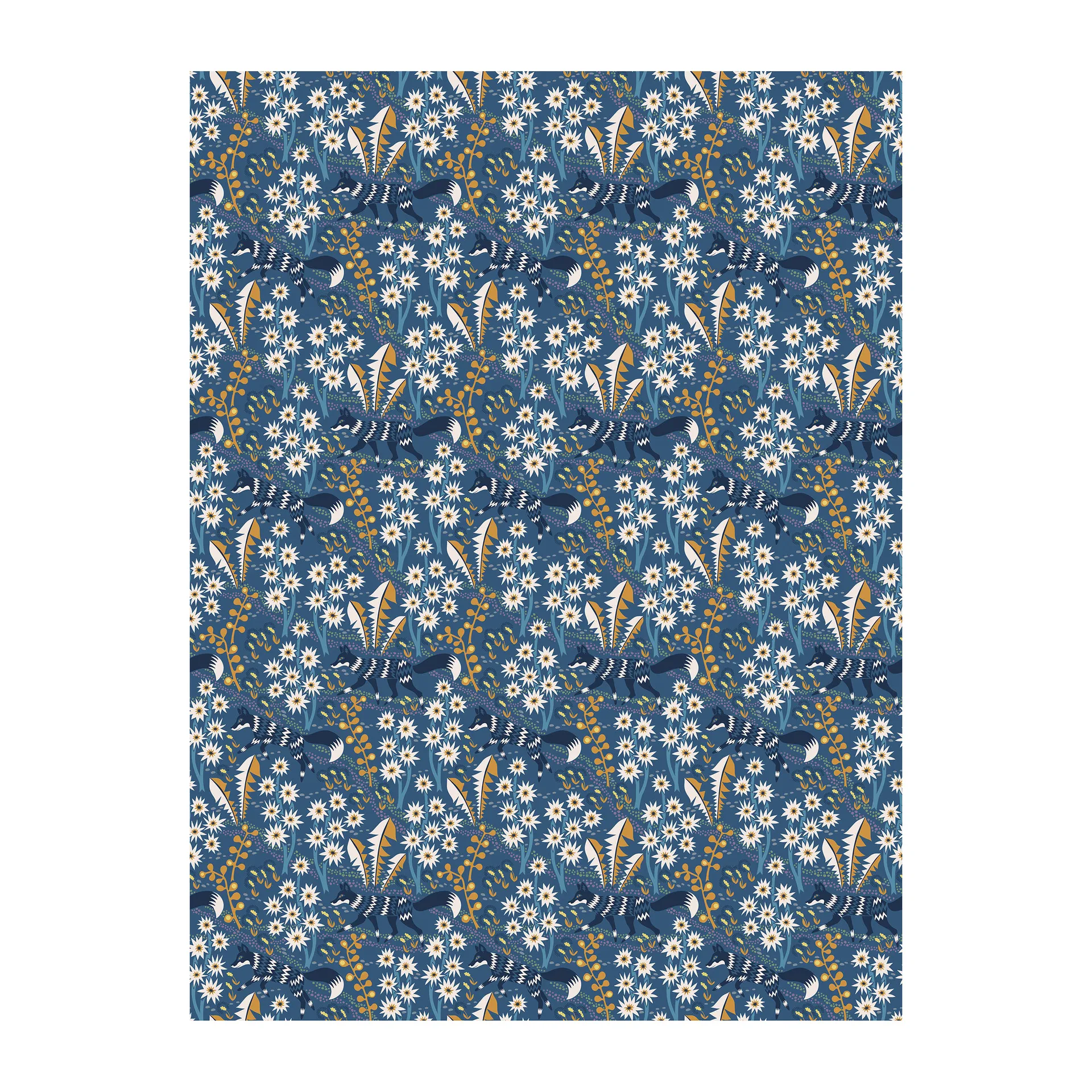 Tissu Stjärnspeja, Bleu Arvidssons Textil
