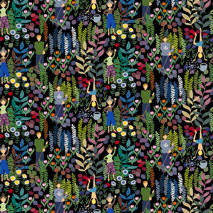 Tissu Trädgård - noir - Arvidssons Textil
