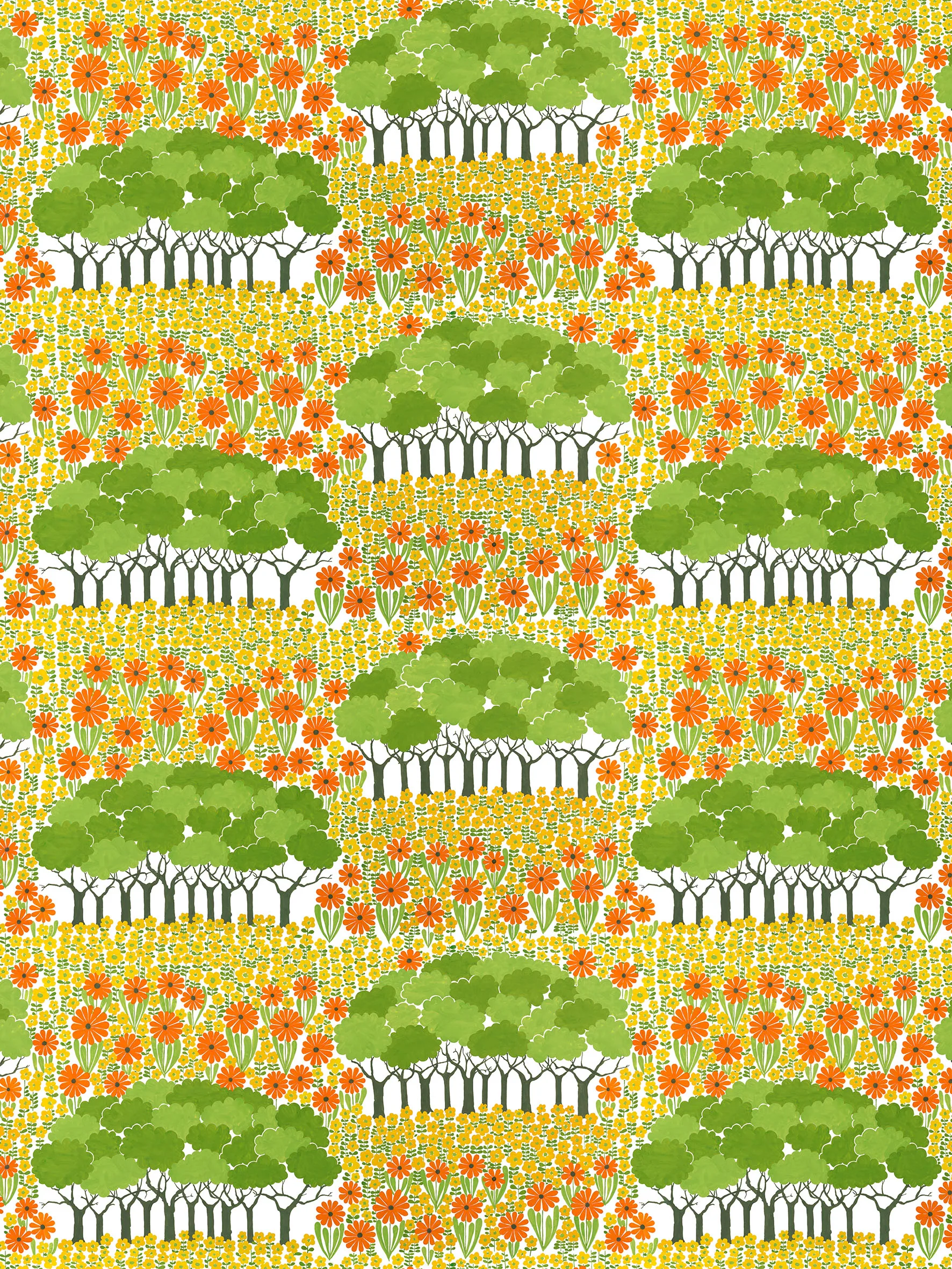 Toile cirée Allé, Jaune-vert Arvidssons Textil