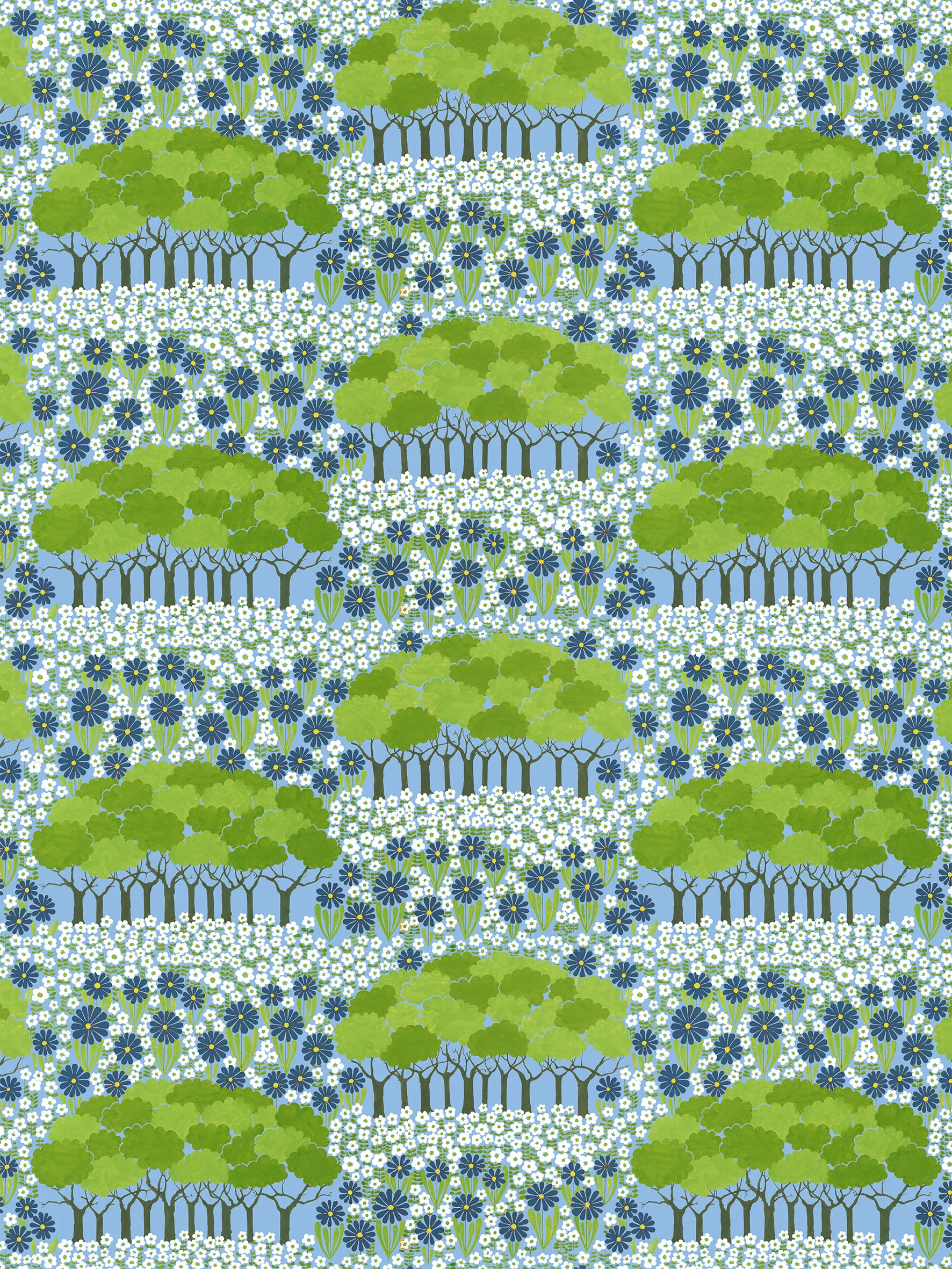 Toile cirée Allé, Vert-bleu Arvidssons Textil