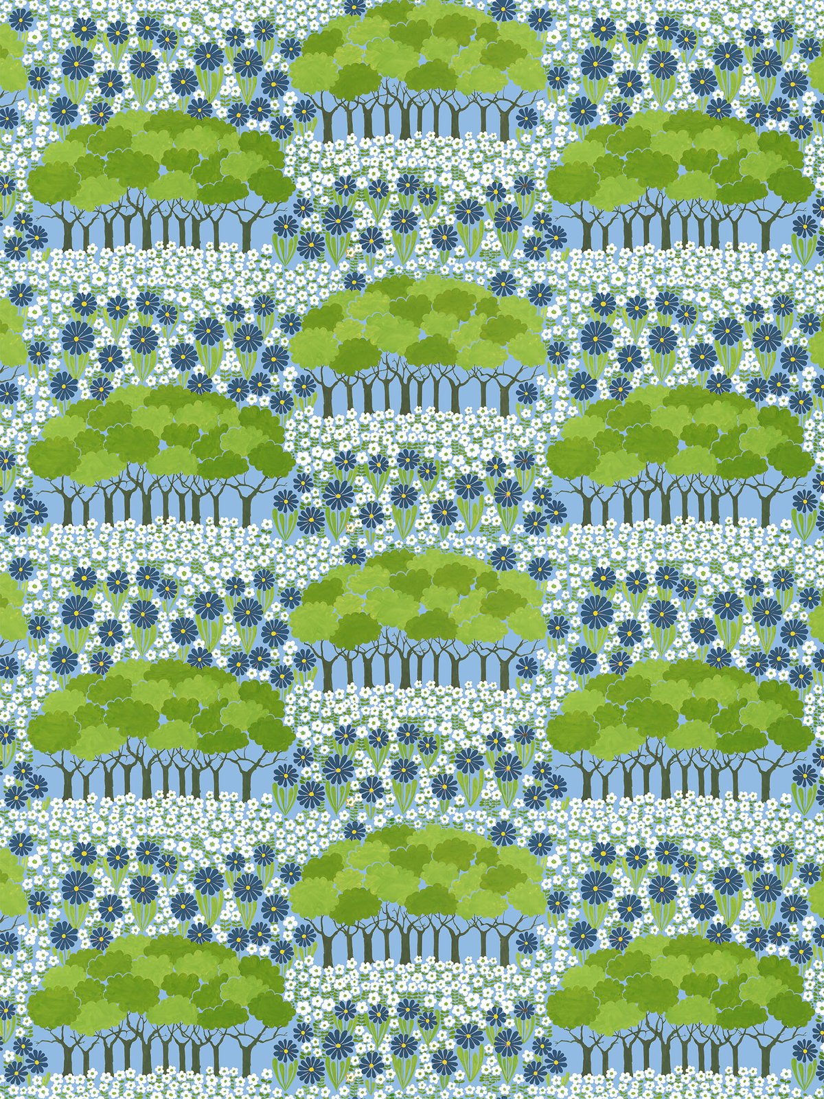 Arvidssons Textil Toile cirée Allé Vert-bleu | Design Scandinave | Toiles cirées | Vert