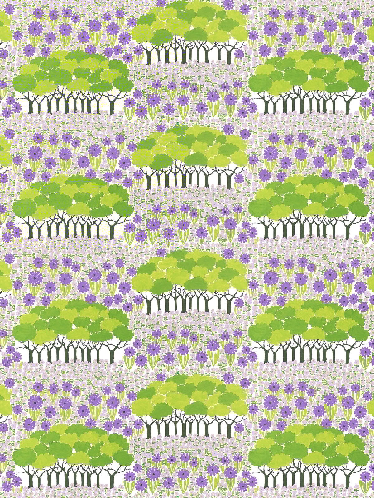 Arvidssons Textil Toile cirée Allé Vert-violet | Design Scandinave | Toiles cirées | Vert
