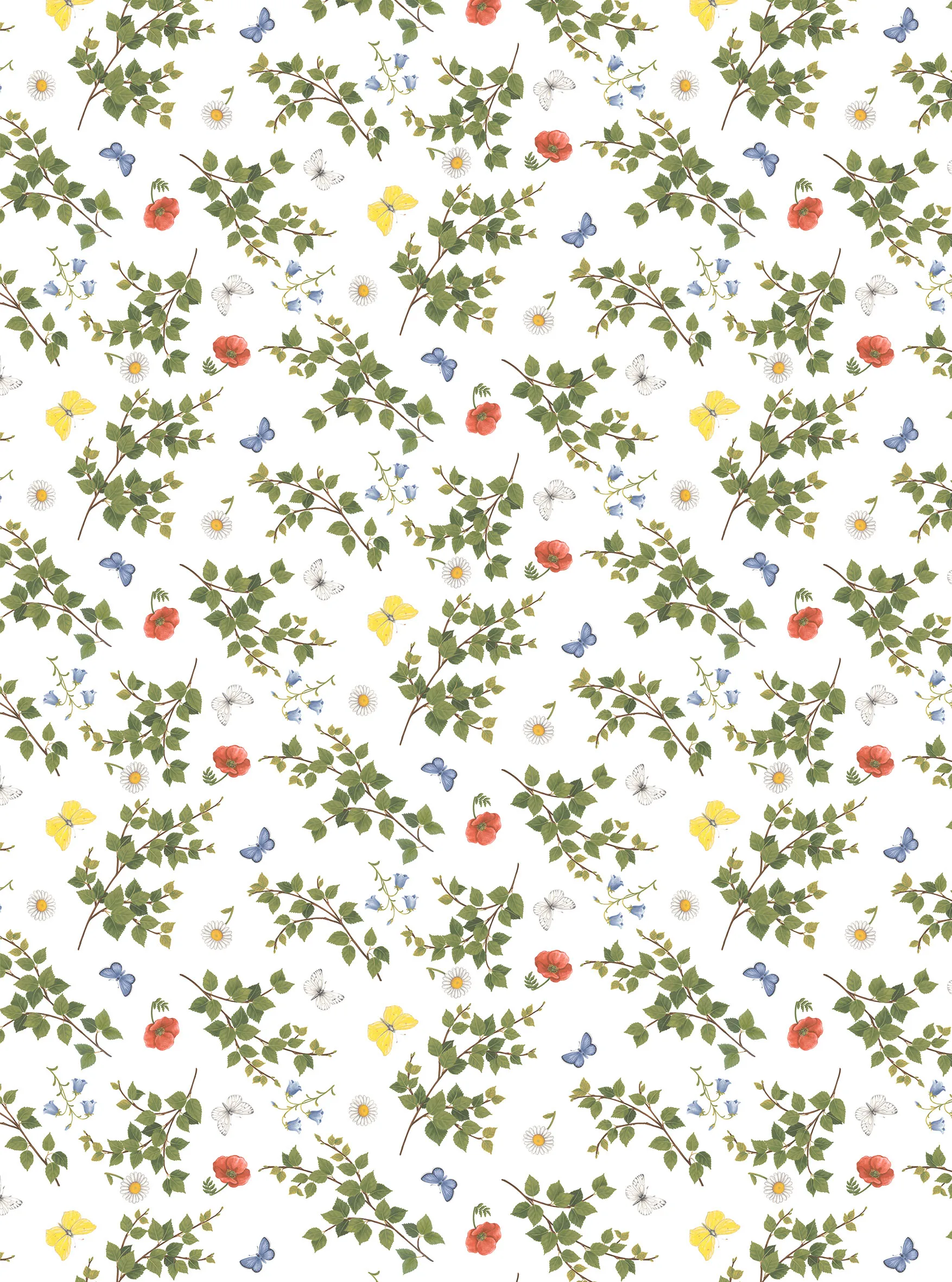 Toile cirée Björkäng, Vert-multi Arvidssons Textil