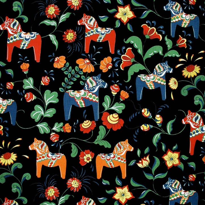 Toile cirée Dalahäst - noir - Arvidssons Textil