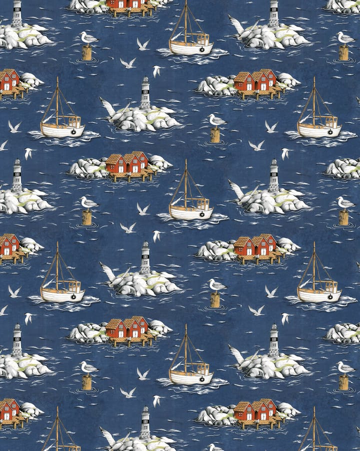 Toile cirée Fiskeskär - Bleu - Arvidssons Textil