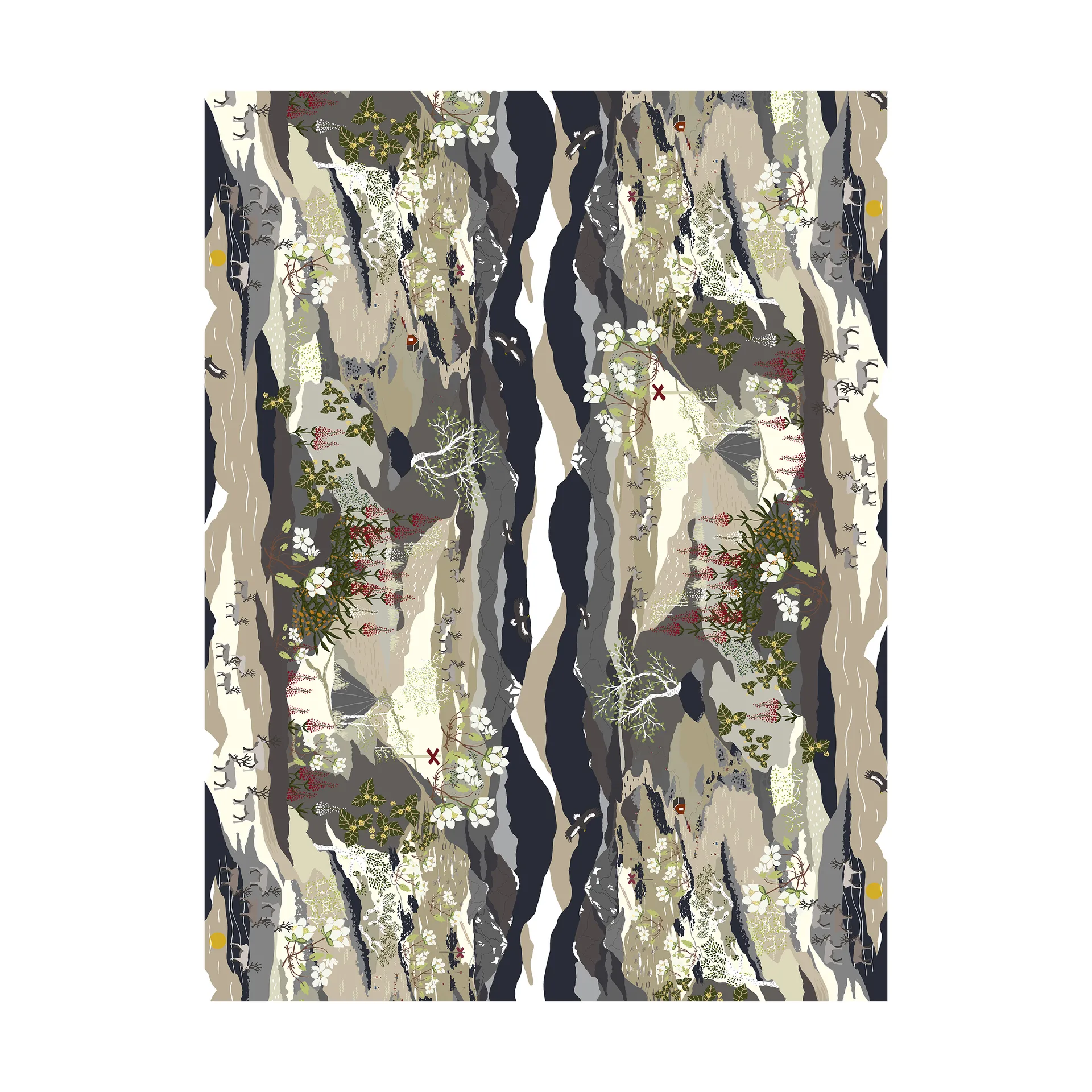 Toile cirée Fjällvandring, Beige Arvidssons Textil