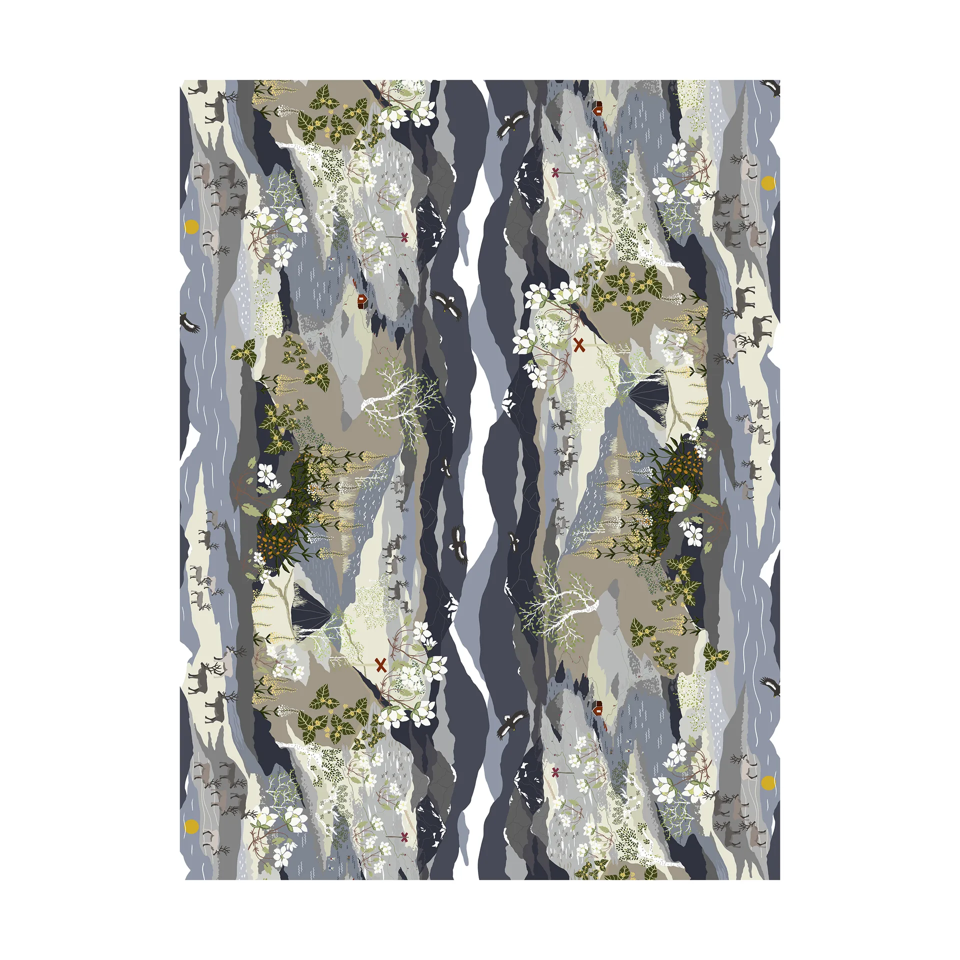 Toile cirée Fjällvandring, Bleu Arvidssons Textil