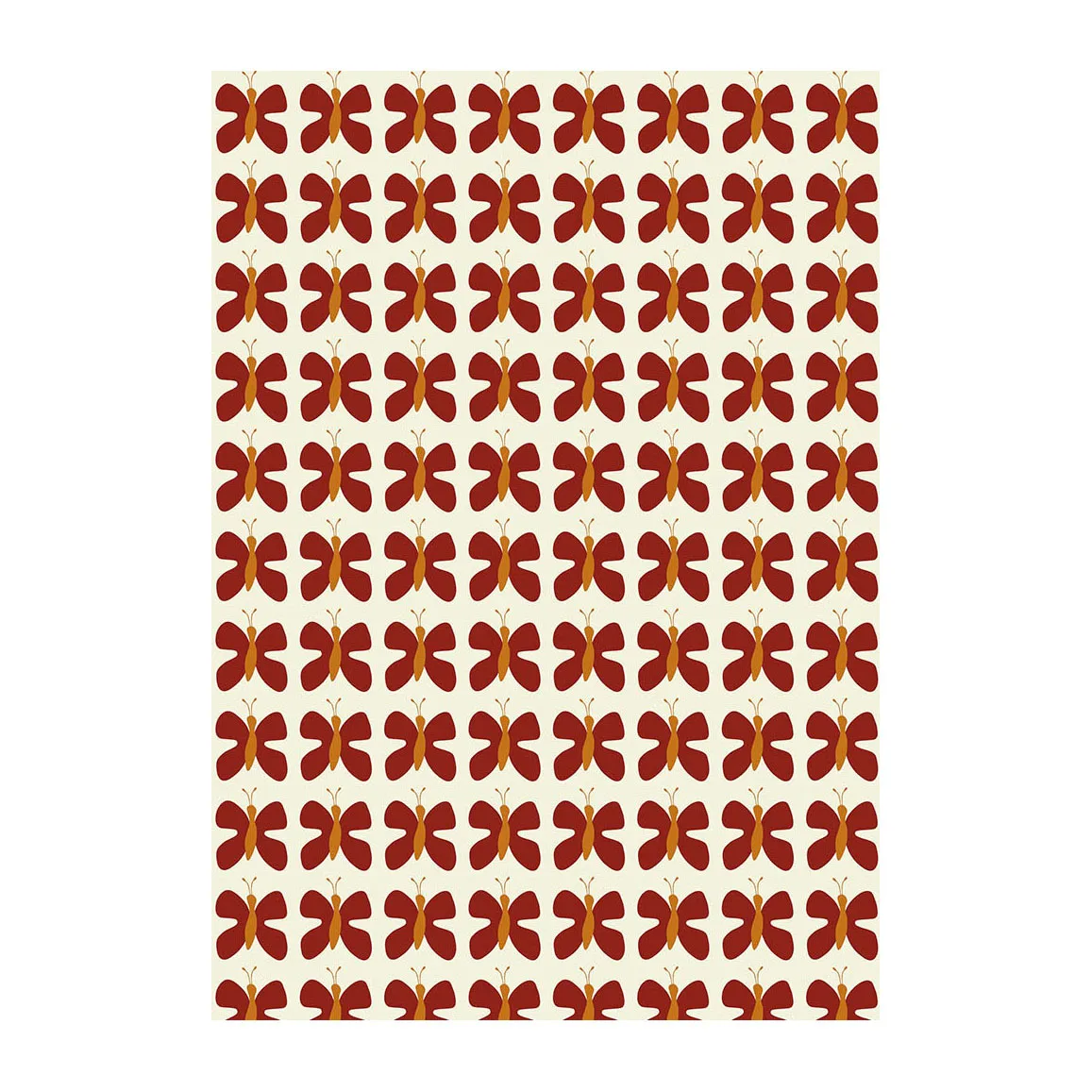 Toile cirée Fjäril Mini, Rouge Arvidssons Textil