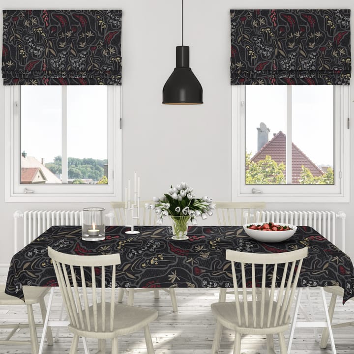 Toile cirée Florens, Noir-rouge Arvidssons Textil