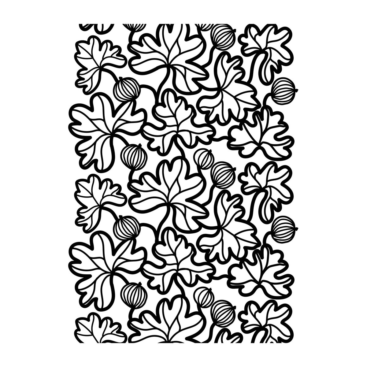 Arvidssons Textil Toile cirée Krusbär Noir-blanc | Design Scandinave | Tissus | Noir