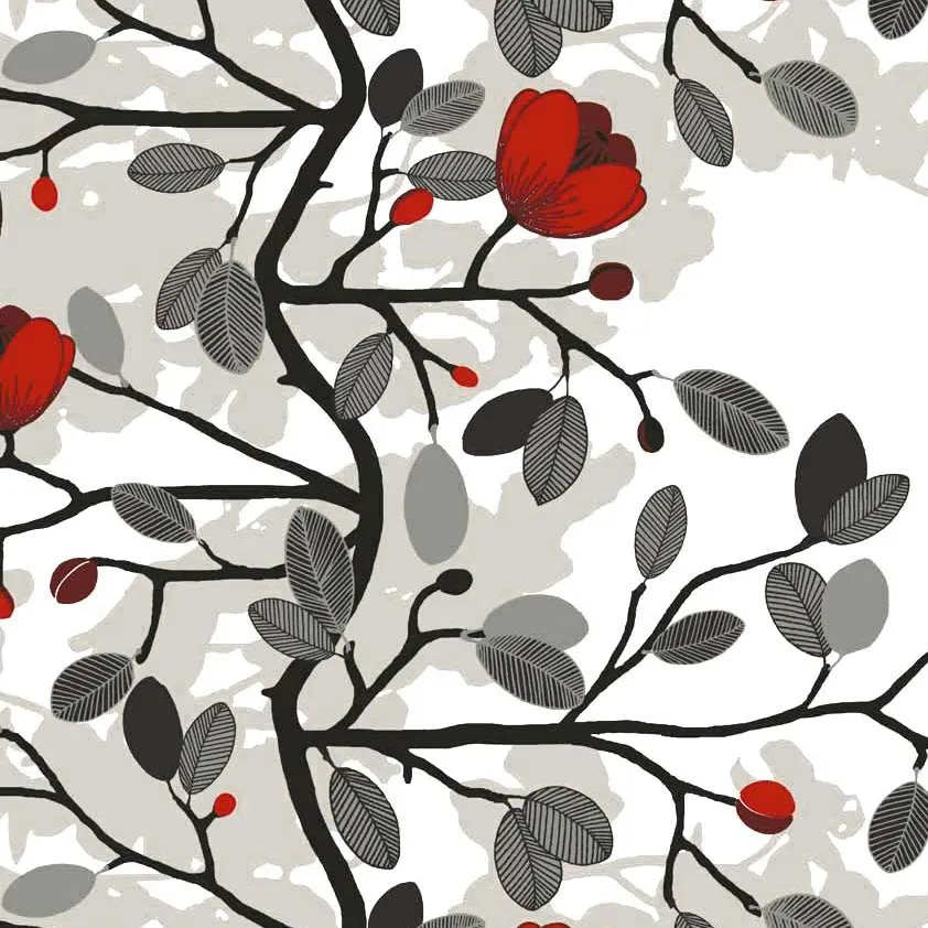 Toile cirée Ofelia, rouge-marron Arvidssons Textil