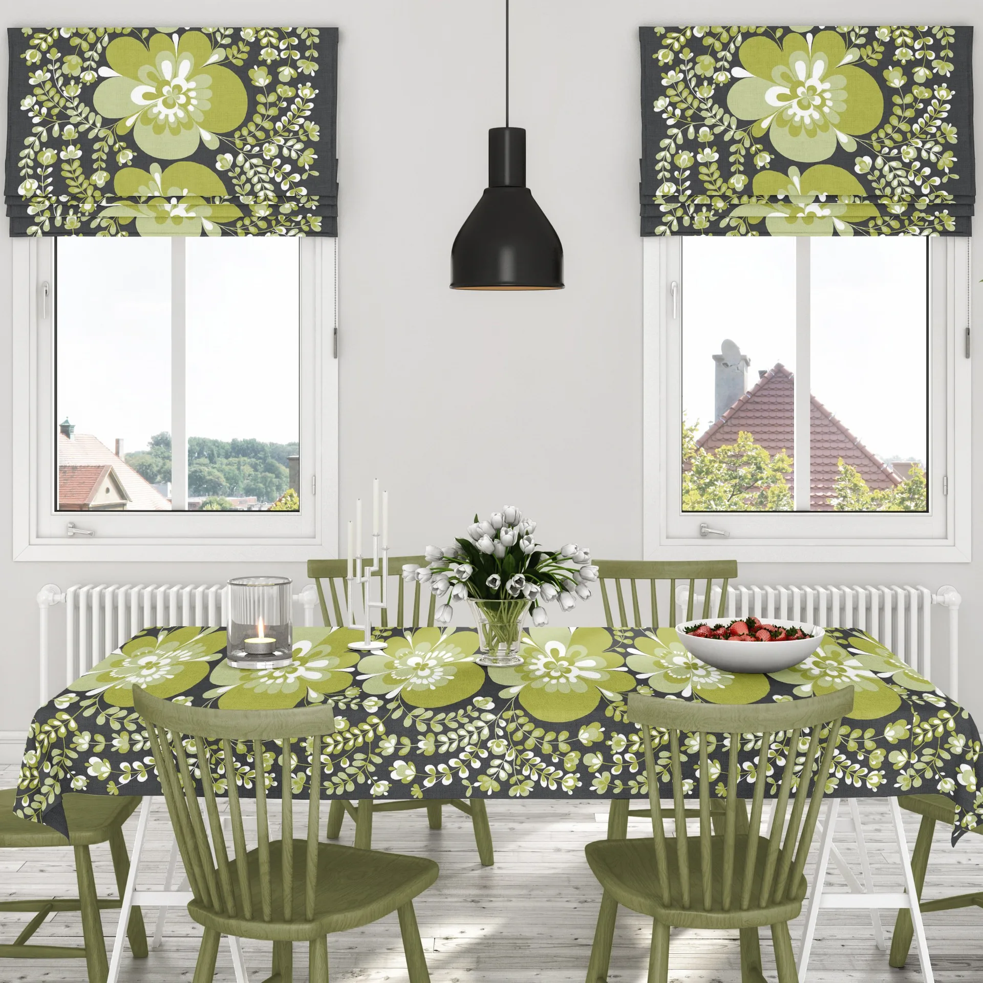 Toile cirée Vivcheka, Vert-gris Arvidssons Textil