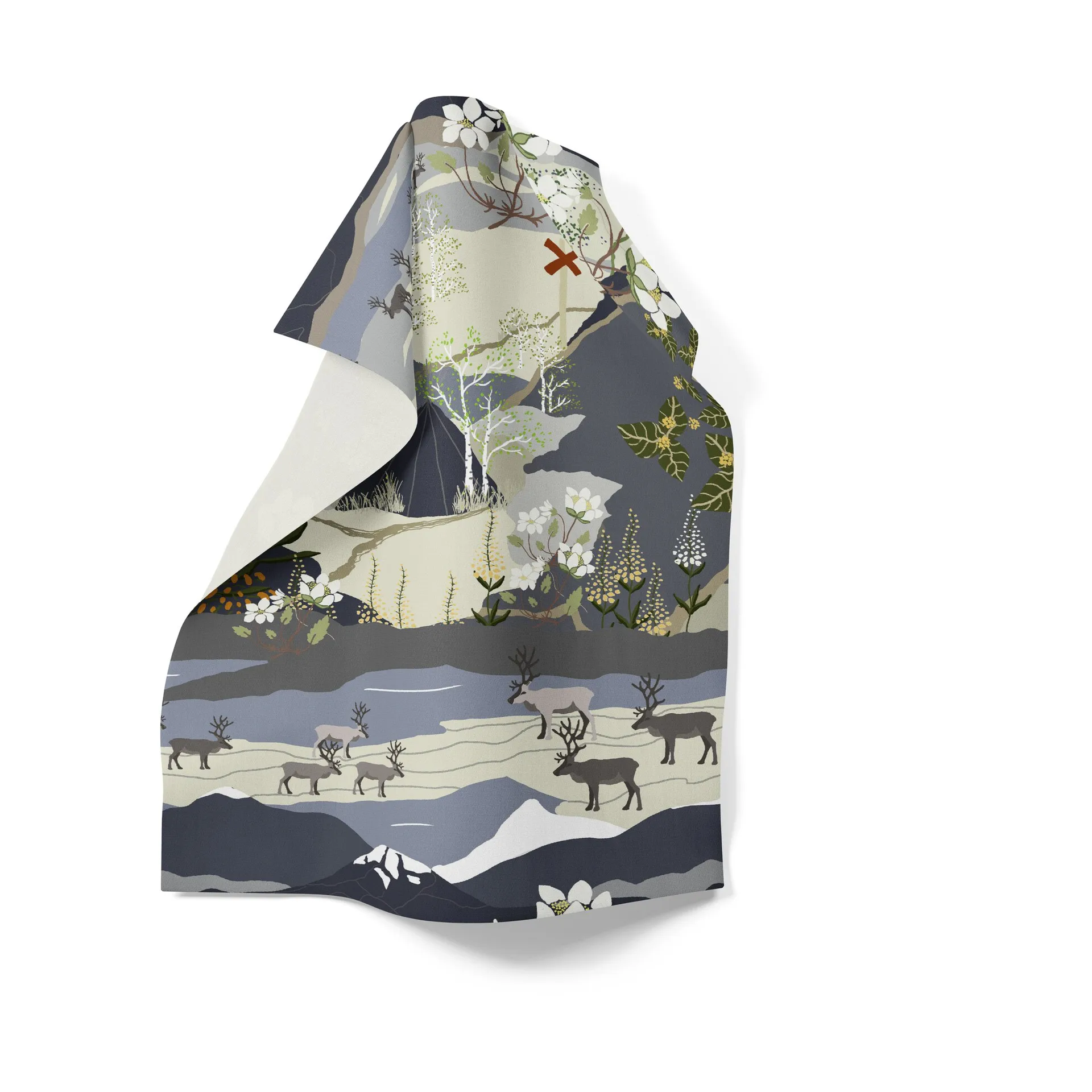 Torchon de cuisine Fjällvandring 46x70 cm, Bleu Arvidssons Textil