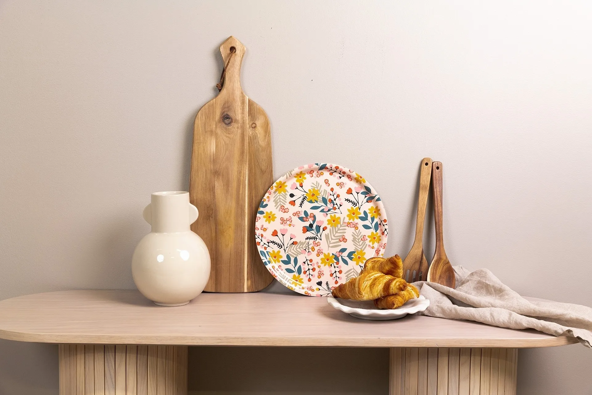 Plateau Flower Ø38 cm, Pink Åry Home