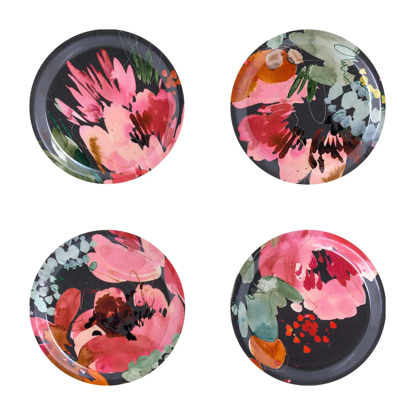 Sous-verres Garden Bouquet lot de 4, Ø 11 cm Åry Home