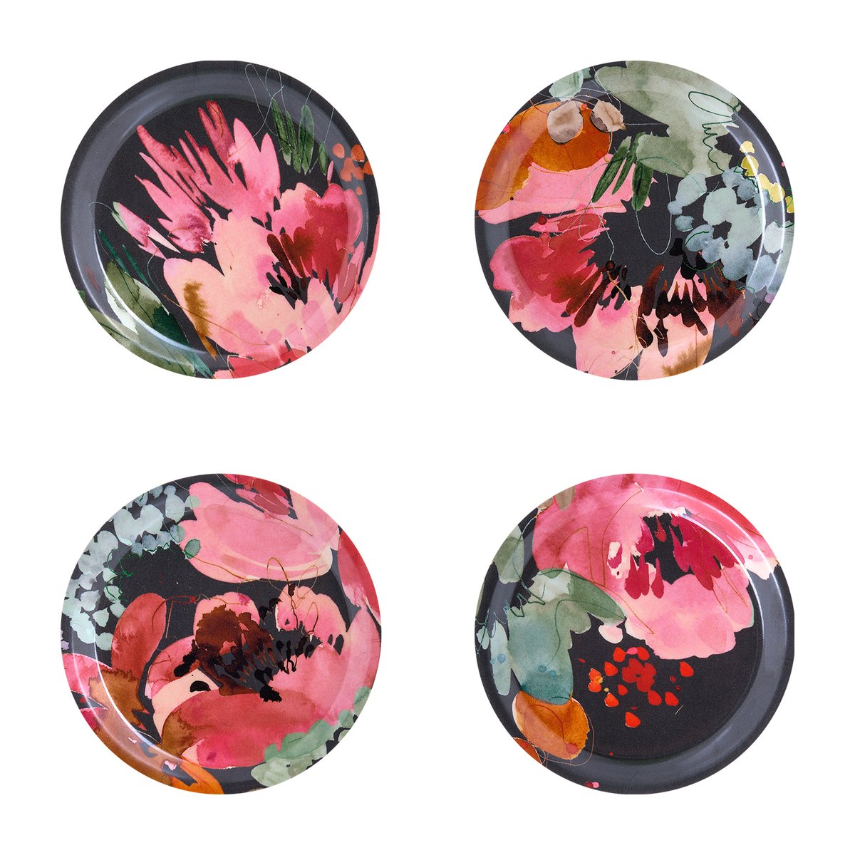 Åry Home Sous-verres Garden Bouquet lot de 4 11 cm | Design Scandinave | Dessous de verre | Multi