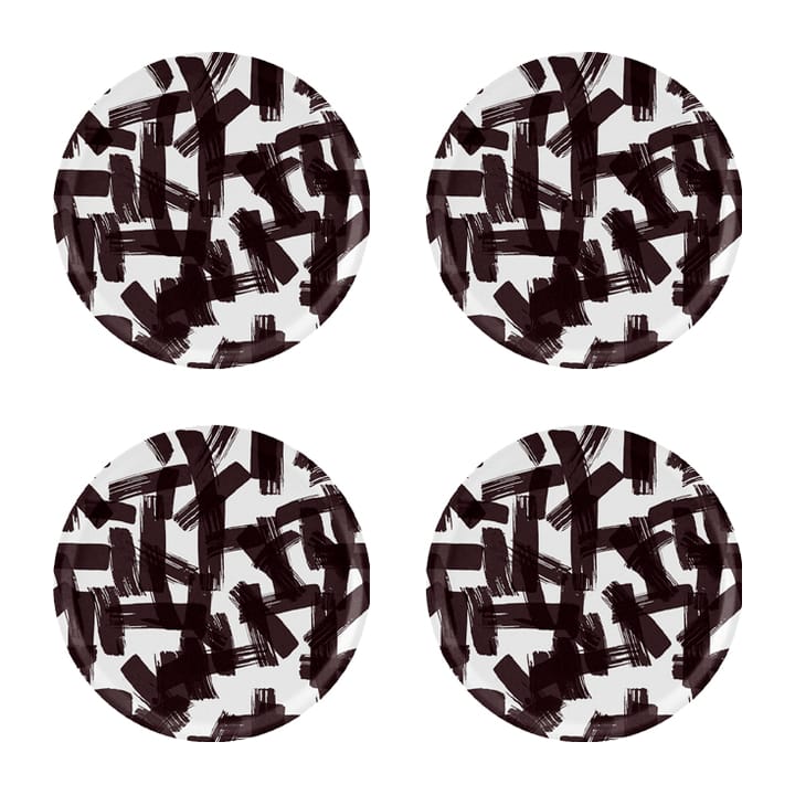 Sous-verres Kryss Ø11 cm lot de 4 - Black-white - Åry Home