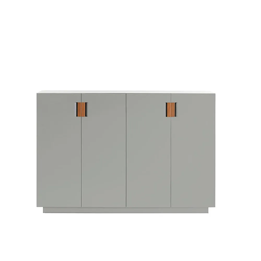 Armoire Frame 160 High , light grey, portes pliantes, 42 cm, cognac Asplund