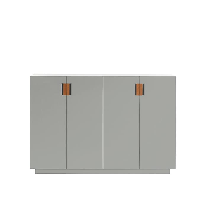 Armoire Frame 160 High  - light grey, portes pliantes, 42 cm, cognac - Asplund