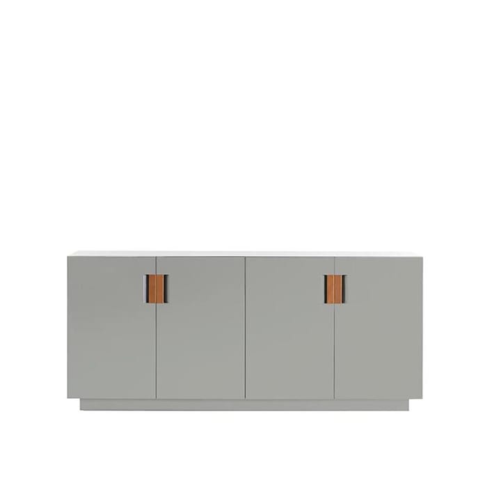 Armoire Frame 160 Low - light grey, portes pliantes, 42 cm, cognac - Asplund