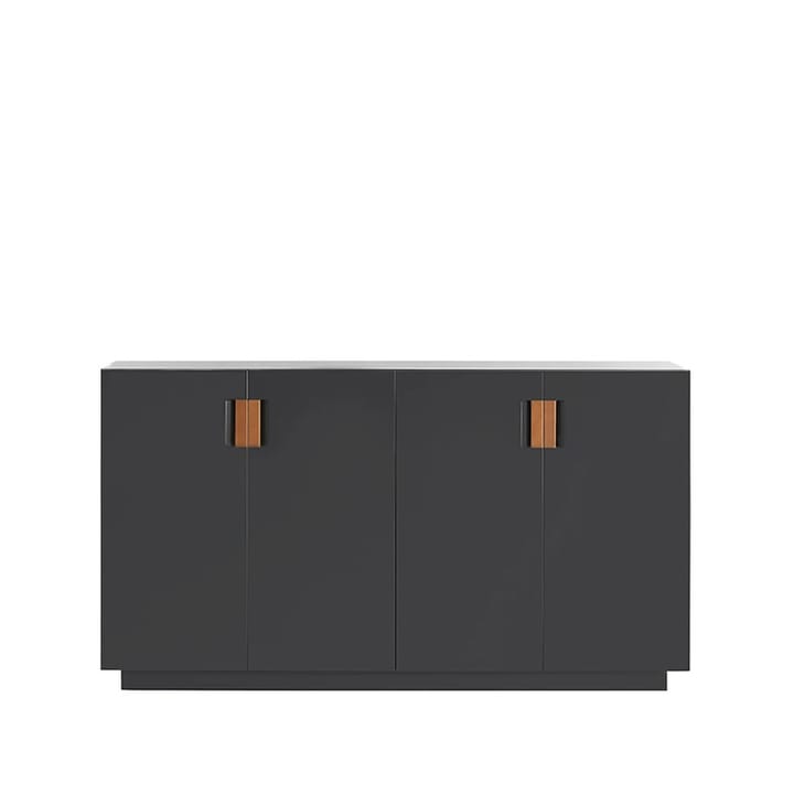 Armoire Frame 160 Medium - char grey, portes pliantes, 42cm, cognac - Asplund