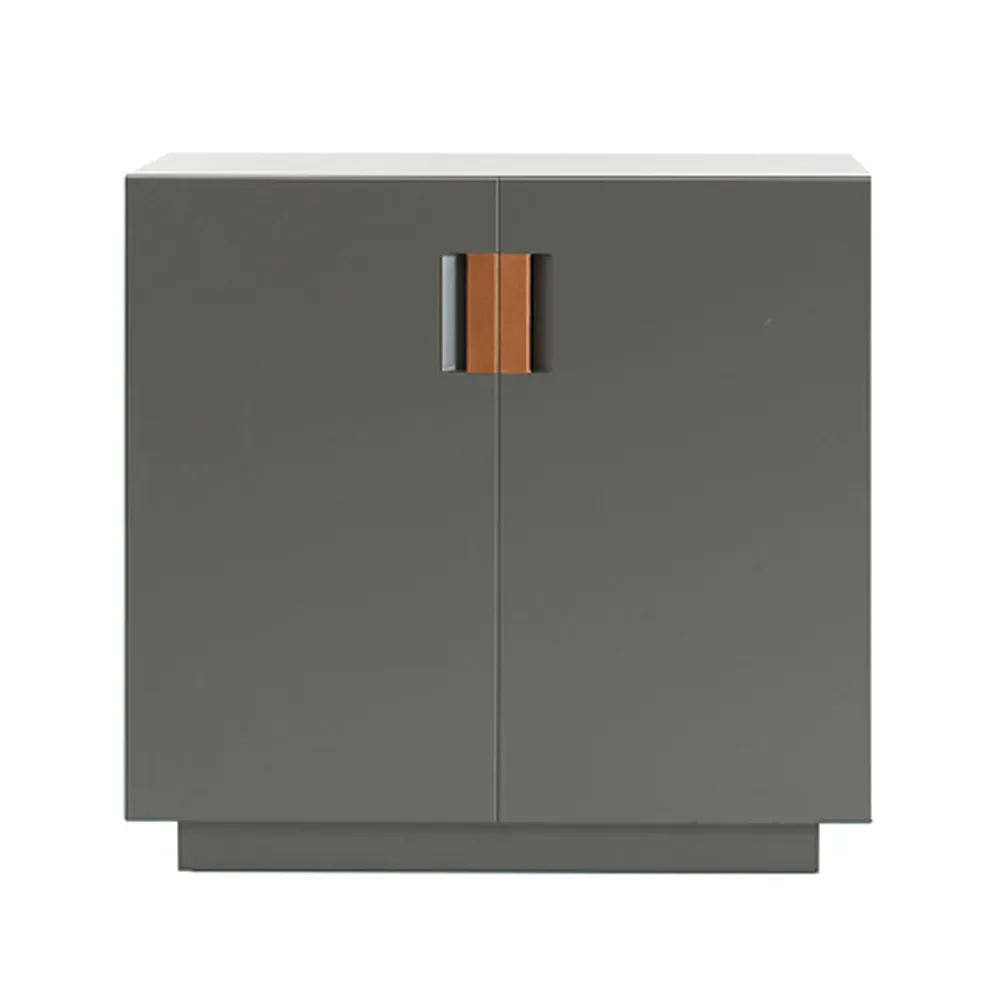 Armoire Frame 80 Low, taupe, cuir cognac, 42cm Asplund