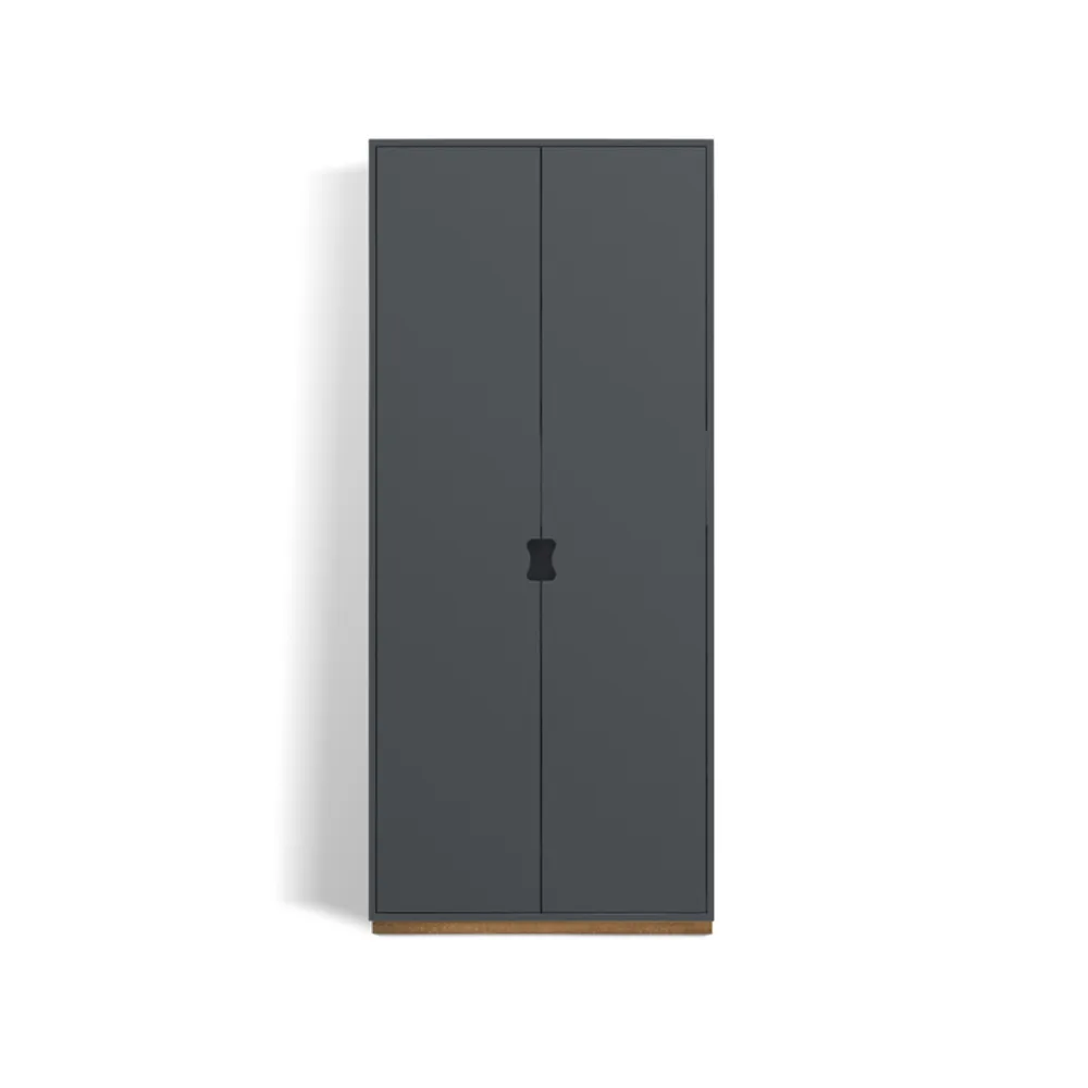Armoire haute Snö F, Storm grey, base en chêne, dj.30 cm Asplund